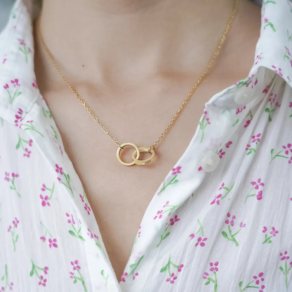 Customized Round Necklace with Teddy Bear Gift Box