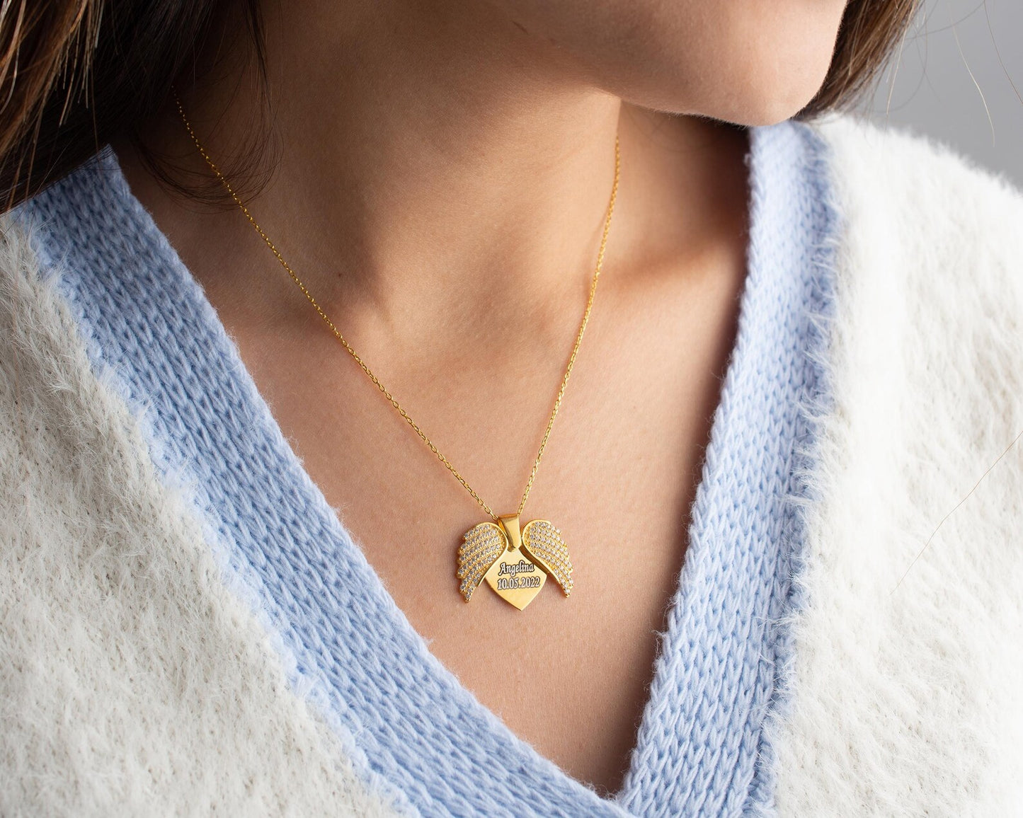 Customized Angel Wings Necklace