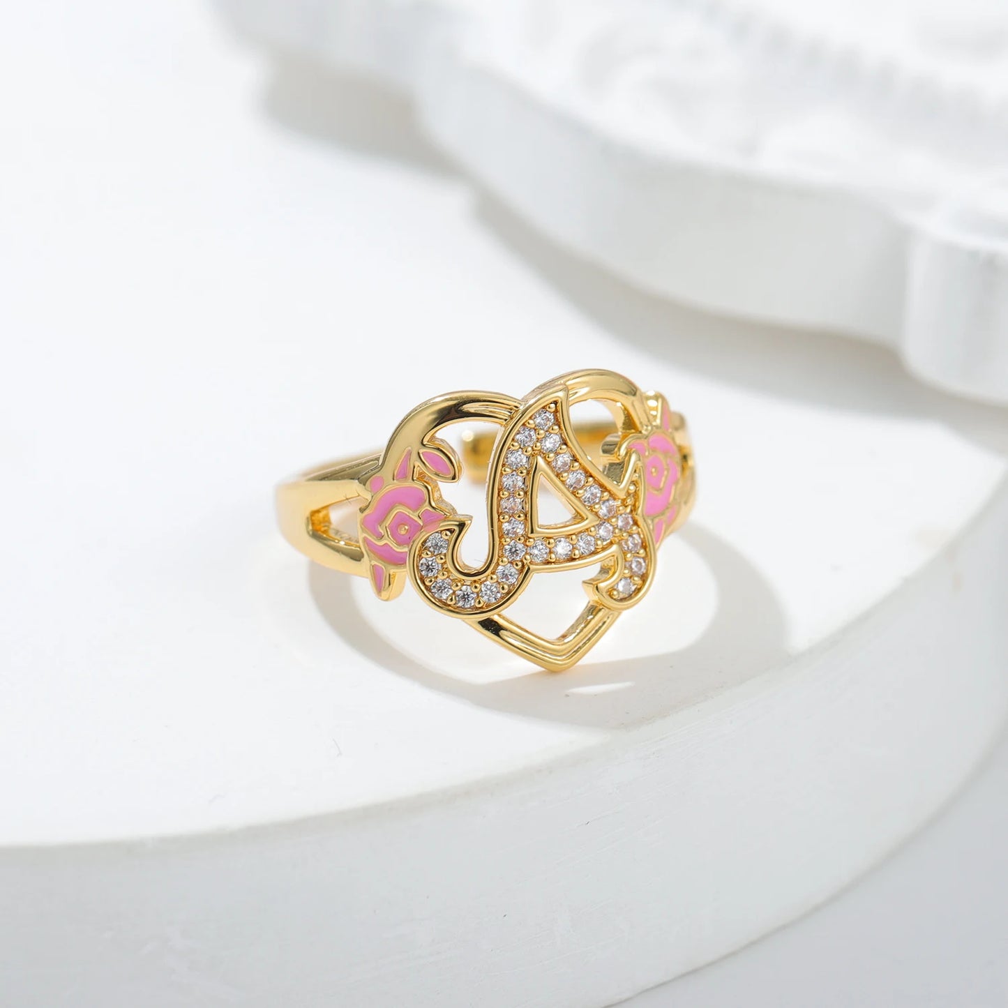 Customized Heart Chain & Heart Ring Adjustable with Rose Box