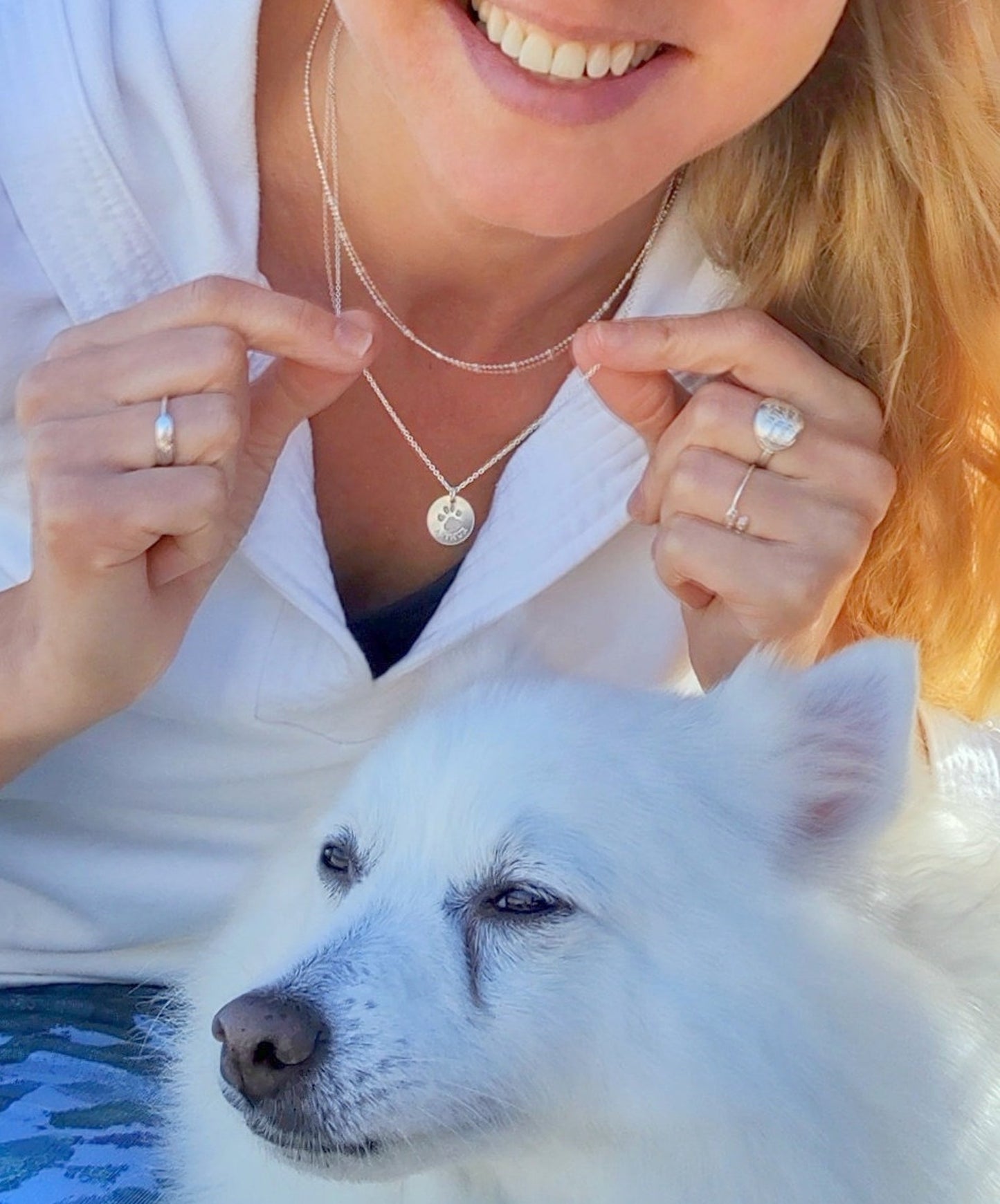 Paw Print Necklace with Custom Name