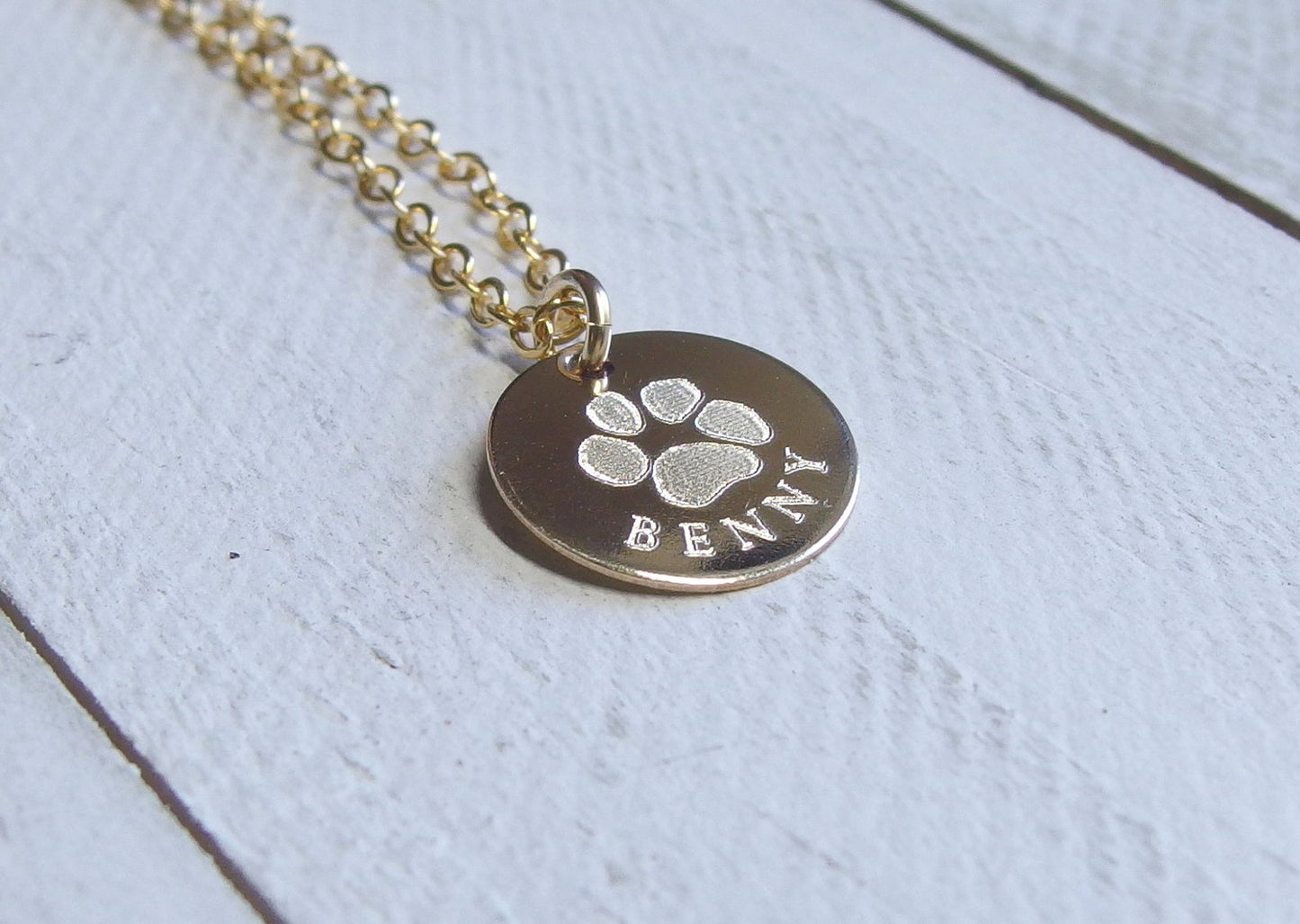 Paw Print Necklace with Custom Name
