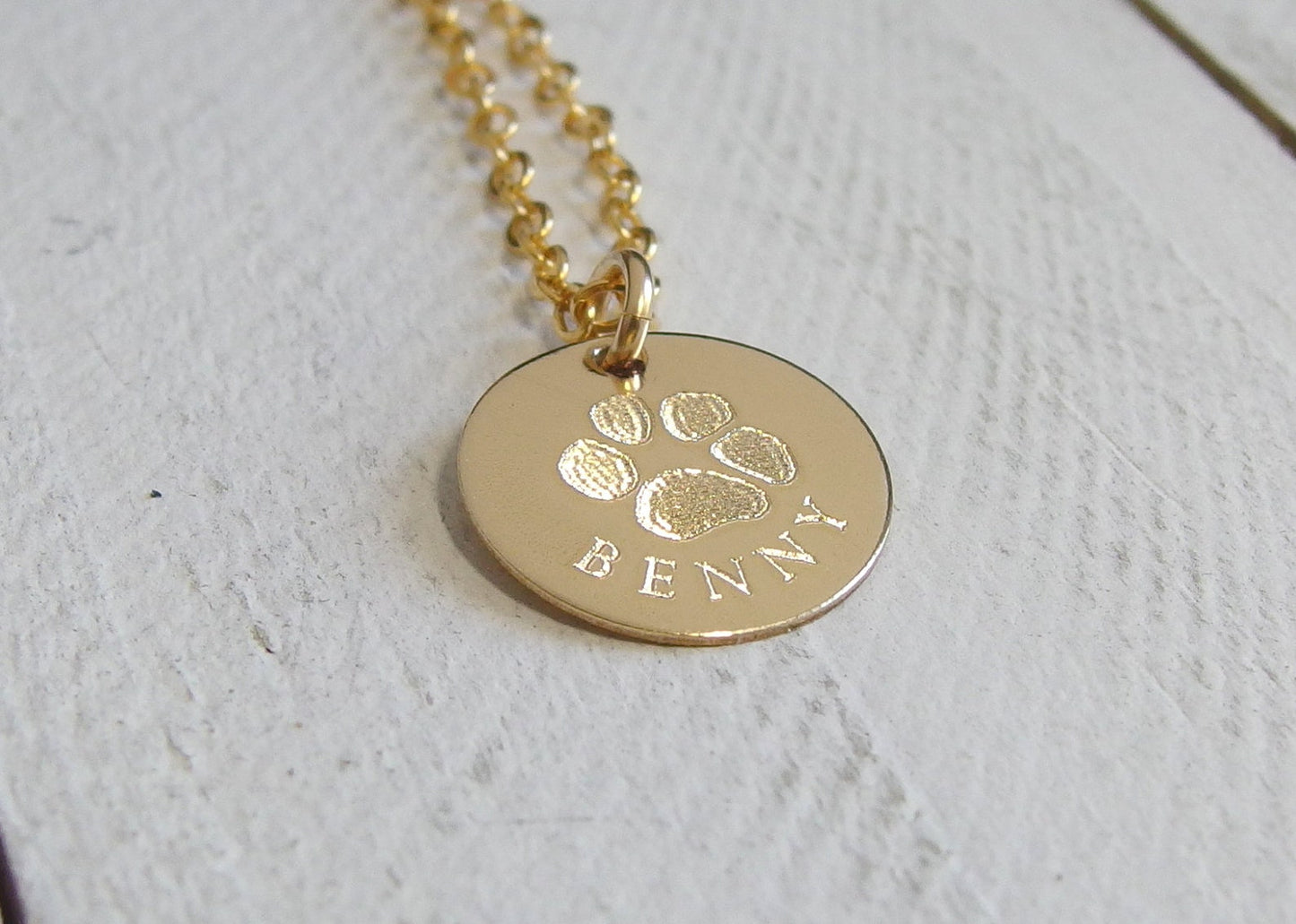 Paw Print Necklace with Custom Name