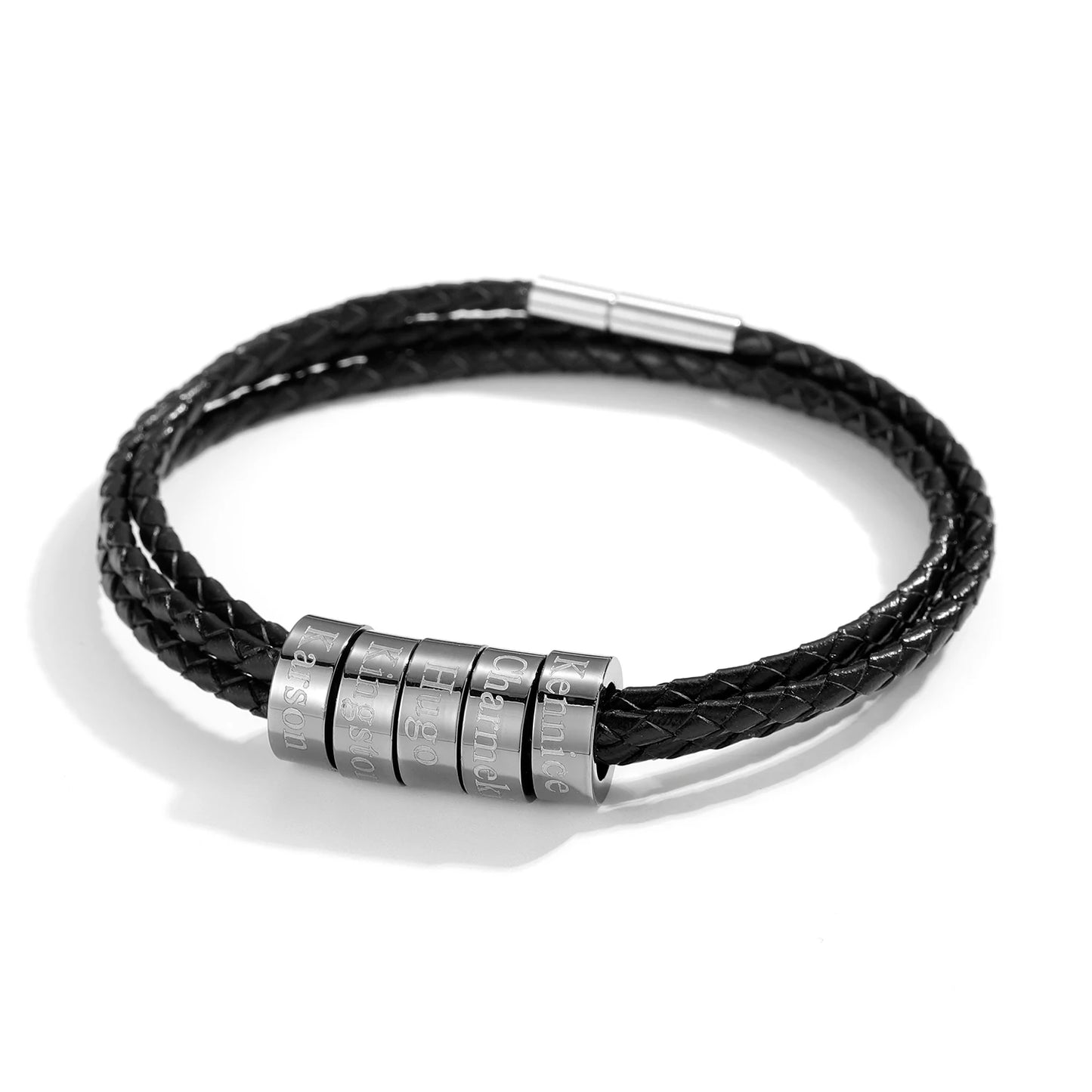 Personalized Men Bracelet Engraved Family Names