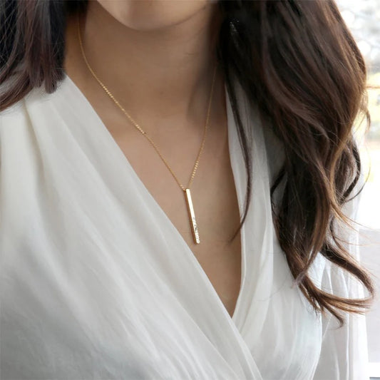 Personalized Vertical Bar Necklace