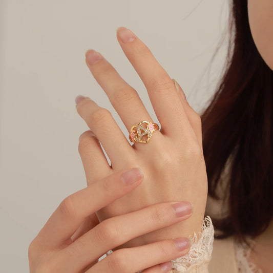 Customized Heart Chain & Heart Ring Adjustable with Rose Box