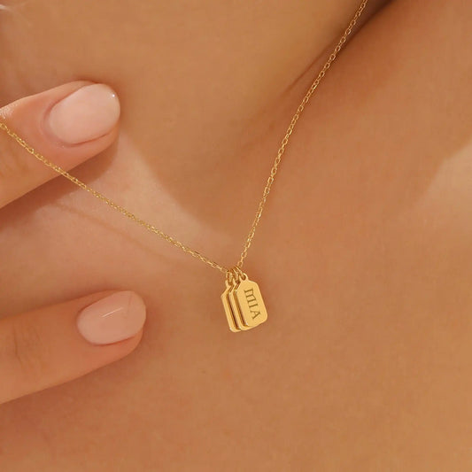 Minimalist Engraved Tag Necklace
