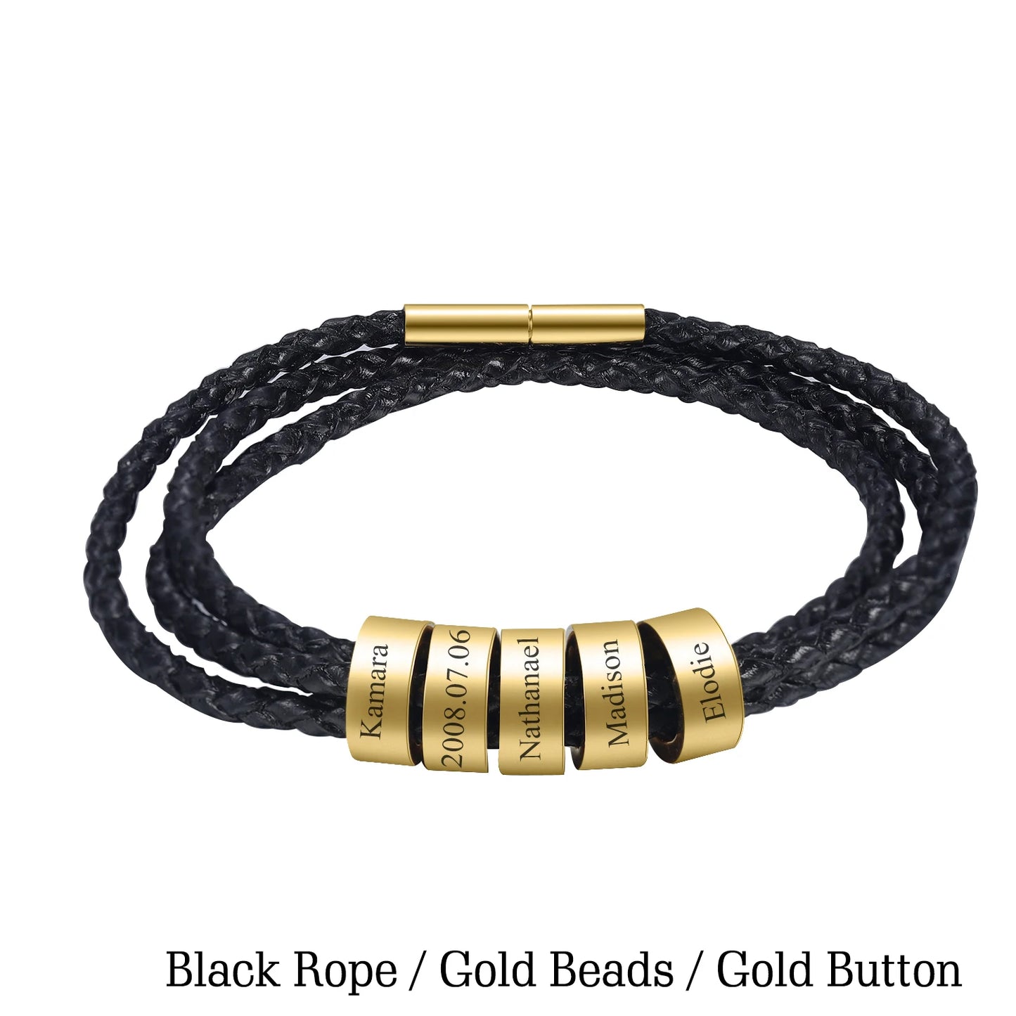 Personalized Men Bracelet Engraved Family Names