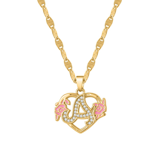 Customized Heart Chain & Heart Ring Adjustable with Rose Box