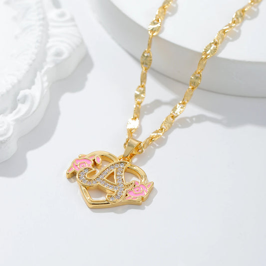 Customized Heart Chain & Heart Ring Adjustable with Rose Box