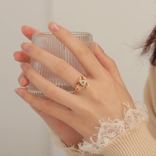 Customized Heart Chain & Heart Ring Adjustable with Rose Box