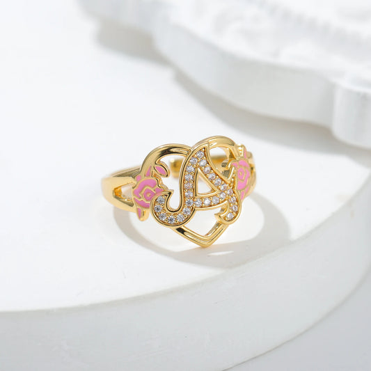 Customized Heart Chain & Heart Ring Adjustable with Rose Box