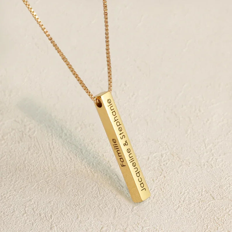 Personalized Vertical Bar Necklace