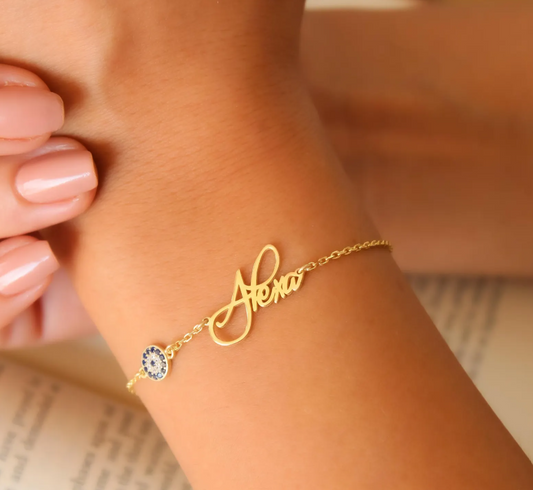 Personalized Evil Eye Name Bracelet