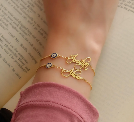 Personalized Evil Eye Name Bracelet