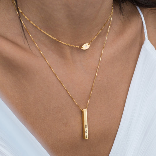 Personalized Vertical Bar Necklace