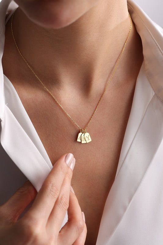 Minimalist Engraved Tag Necklace