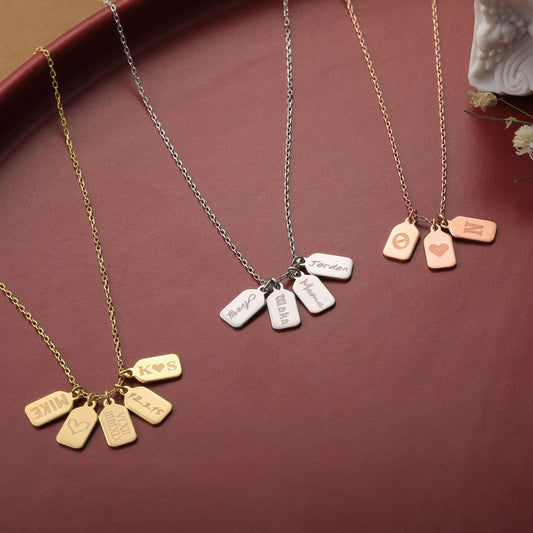 Minimalist Engraved Tag Necklace