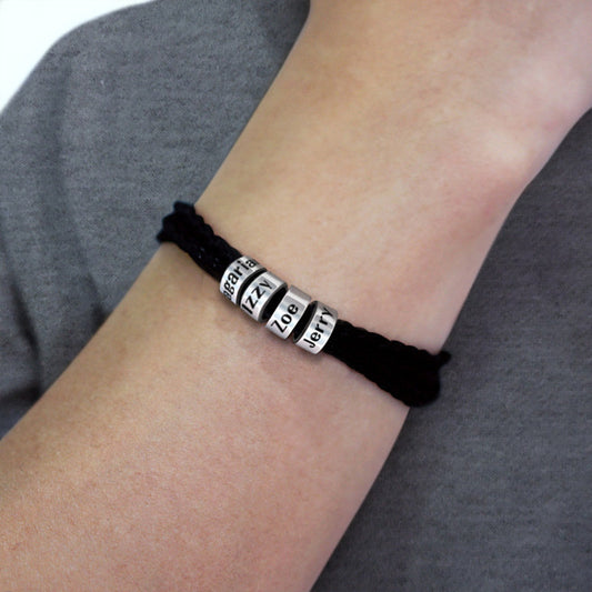 Personalized Men Bracelet Engraved Family Names