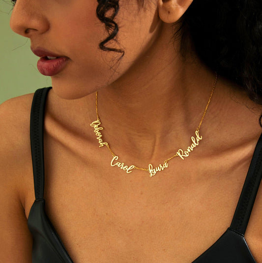 Personalized Multi Name Gold Necklace