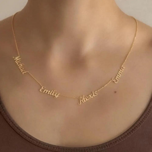Personalized Multi Name Gold Necklace